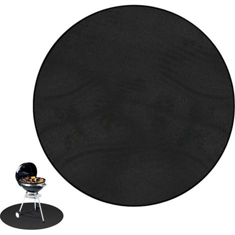 Tapis ignifuge rond 60 cm Fibre de verre Protection thermique jusqu'à 500 degrés Pour foyers et barbecues (1/5)