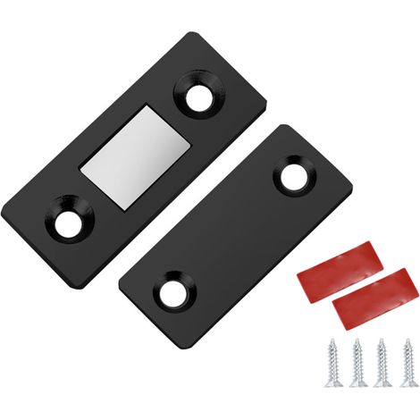 Ferme-porte Magnetique - Plaque En Alliage De Zinc - Pour Armoires Cuisine Placards Tiroirs - Fixation Vis Ou Adhesive - Lot De 1 (1/5)