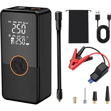 Kabelloser Autoreifenfüller, 150 PSI kabelloser tragbarer Luftkompressor mit LED, automatischer Abschaltung, 6000 mAh wiederaufladbarer Akku, elektrische Mini-Luftpumpe für Fahrrad, Motorrad, Auto (1/5)