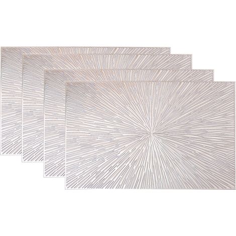 Ensemble de 4 sets de table carrés en PVC ajouré, décorations de table pour Thanksgiving et fêtes à la maison (1/5)