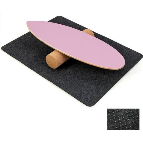Ensemble de planche d'équilibre en bois avec rouleau en liège et tapis