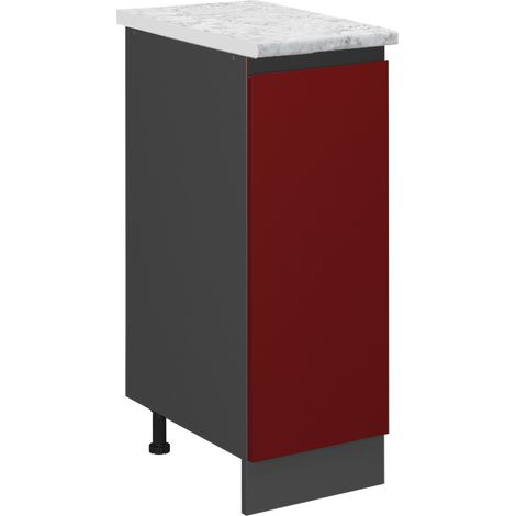 Armadio cucina dispensa alto R-Line, Rosso, 30 cm PL Marmo, Vicco