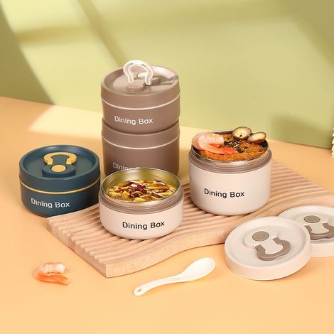 650ml Boîte à repas en acier inoxydable, boite bento hermétique. Boite Déjeuner ideal pour le Pique-Nique, le Travail (1/3)