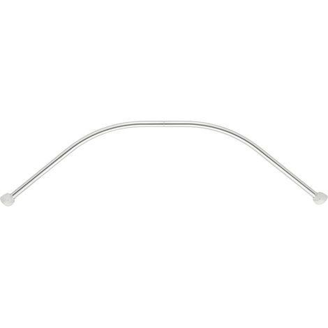 Wenko – Barre pour rideau de douche télescopique arrondie – Aluminium finition chrome – Dimensions 80x80 cm ou 90x90 cm – Montage mural facile