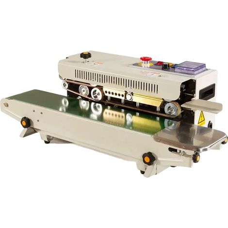Scelleuse à bande continue, acier inoxydable, 770mm x 300mm x 350mm, vitesse réglable jusqu'à 12m/min, contrôle numérique de la température, 800W (1/5)