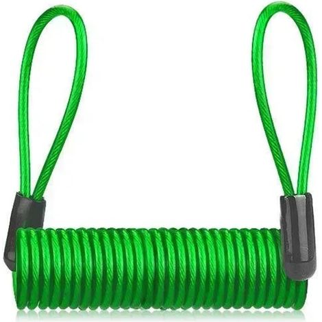 Antivol de Guidon Câble Verrouillage à Ressort pour vélo, Corde antivol, Disque d'alarme, Rappel sécurité Protection Contre Le vol Moto Moto(Green) Green - (1/5)