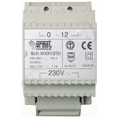 Transformador de 12 V CA, URMET, Ref. 9000/230 (1/2)