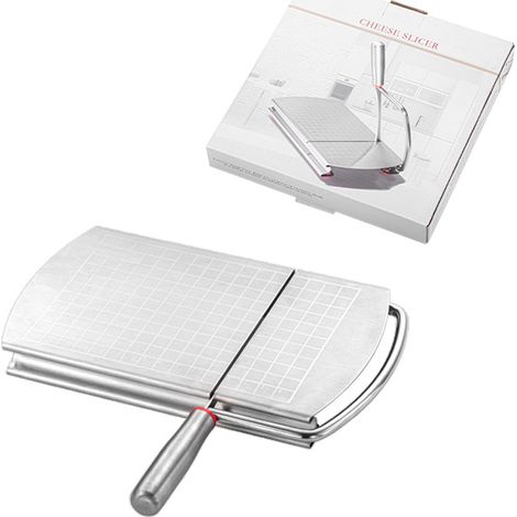 Trancheuse à Fromage, Acier Inoxydable Coupe Fromage avec Polyvalente, Planche à Trancher le Fromage avec échelle Précise, Coupe-Beurre, pour Bloc (1/5)