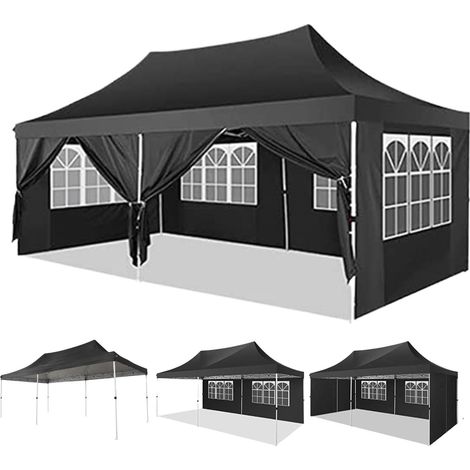Tonnelle de jardin pliable 3x6m – Imperméable anti-UV 50+ – Structure en métal stable – Parois latérales amovibles – Pour événements extérieurs (1/5)