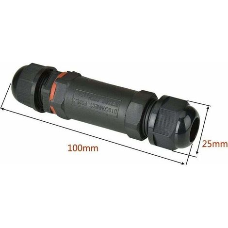 Lot de 2 connecteurs de fil étanches IP68 pour boîtier de jonction pour diamètre de câble Ø1-13 mm, noir,