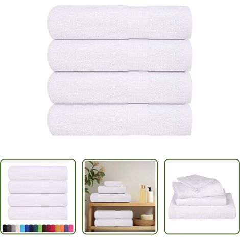 Serviette de bain - Essuie-mains FROGN 4 pcs blanc 50x100 cm 360 g/m² (1/5)