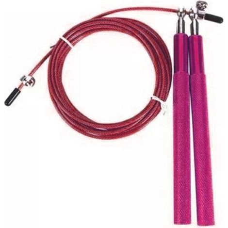Corde à Sauter - Poignées en Aluminium - Câble en Acier Renforcé avec Enrobage PVC - Rotation Sans Enchevêtrement grâce aux Roulements à Billes 360° - Réglable en Longueur - 1 Unité (1/5)