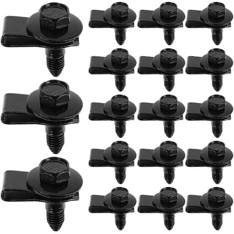 10 jeux de fixations métalliques pour panneaux de carrosserie, vis de garniture, clips de fixation et kit de serrage à écrou en U compatibles avec pare-chocs et capot moteur. WHBYV (1/4)