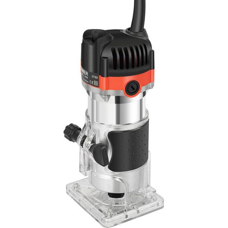 Affleureuse Défonceuse Trimmer Router Fraiseuse Électrique Outil à Bois 800W 30000 Tr/Min, Pince 6.35mm, Moteur cuivre Profondeur 20 mm Pour Travail Du Bois
