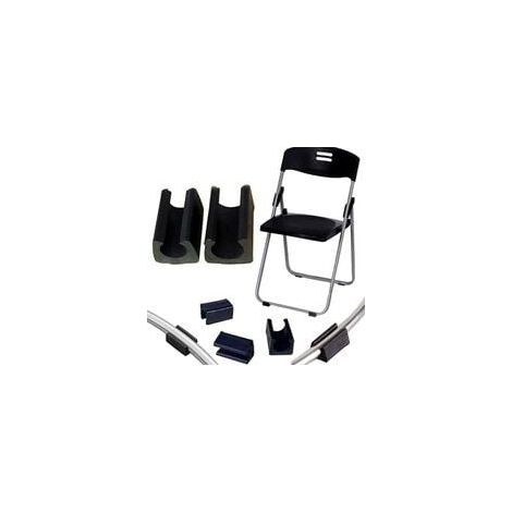 32pcs Patin Pied Chaise Tube Embout Tampon Capuchon Bouchon Protection Plancher Meuble Forme U en Plastique Chaise Casquettes,Chaise Jambe Caps Silicone Tube Pince (10mm,noir) (1/4)