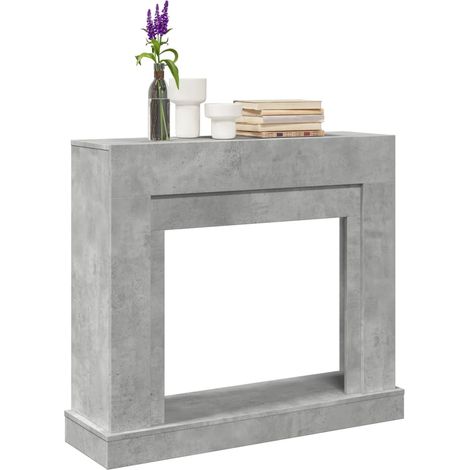Kaminumrandung Betongrau 100x30x87,5 cm Holzwerkstoff