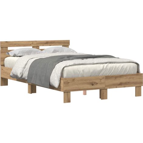 Maison Exclusive - Cadre de lit Chêne artisanal 120 x 190 cm Bois d'ingénierie (1/5)