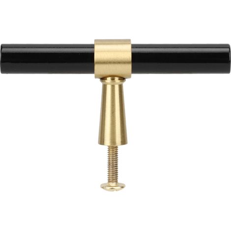 Poignée De Meuble En Laiton 75mm Noir Pour Tiroirs Et Portes De Placard Cuisine Salle De Bain Lot De 1 (1/5)