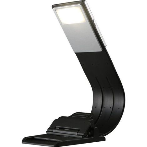 Lampe de lecture LED à pince Solide Interrupteur 4 niveaux de luminosité livre lumière Multifonction : marque-page, lampe de lecture pour livre, liseuse, etc.