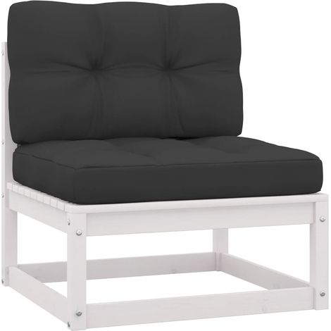 Canapé d'angle de jardin coussins,Canapé d'extérieur,Banquette / Sofa / Divan de jardin anthracite Bois de pin massif MEMV990911 (1/5)