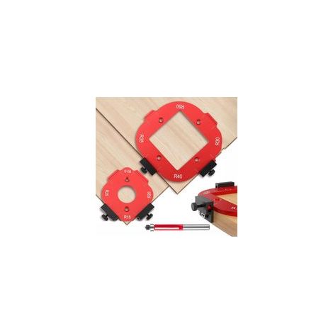 2 Pièces Gabarit Defonceuse a Bois, R10 R15 R20 R25 R30 R35 R40 R50 Gabarit de Toupie avec Fraise à Ras, Gabarit 4en1 pour Toupie, pour le Bricolage du Bois (1/5)