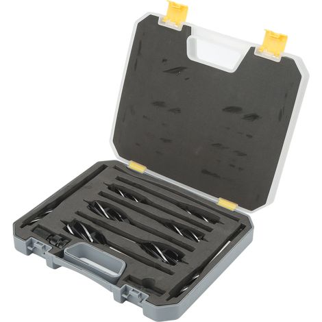 Spiralbohrer-Set, 4-Schlitz, 4-Nut, schneller Spanabtransport, effizientes Schneiden, 10 mm bis 25 mm Holzreibbohrer mit Adapter (1/5)