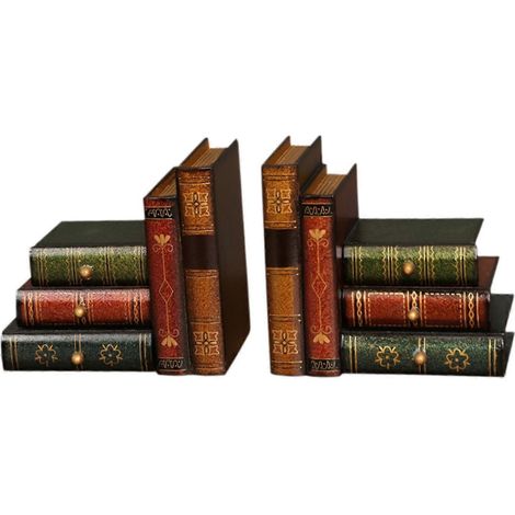 Lot de 2 serre-livres décoratifs en forme de livre, hauts et fins, parfaits pour une bibliothèque, une table basse ou un bureau. (1/3)