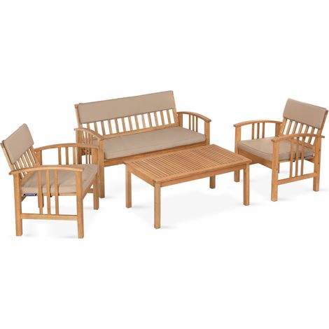 KONSIMO TIMIDUS Gartenmöbelset in Holz für 4 Personen - Hergestellt in Europa - FSC-zertifiziert - Handgefertigt, braun (1/5)