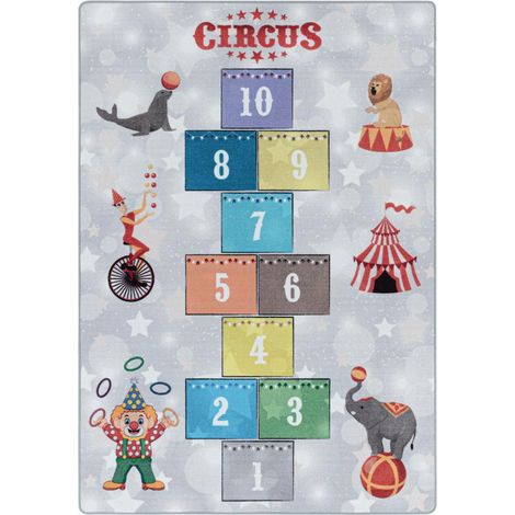 Tapis enfant Lavable 30° 100x150 gris CIRCU G (1/5)