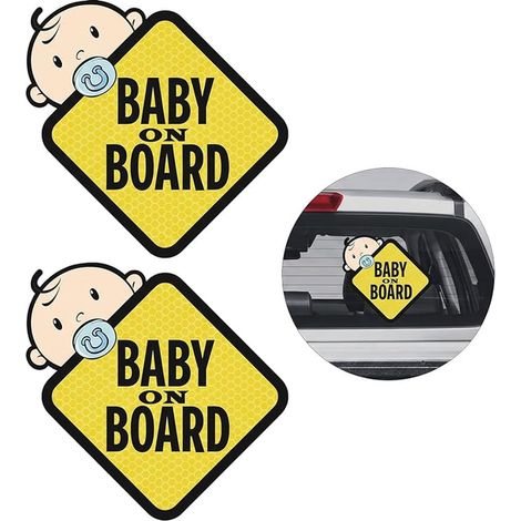 Reflective Vinyl 5.5" (14cm) Car Window Safety Signs (1/5)