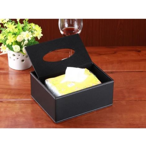 Sunfox U cuir 2 en 1 boîte de rangement Porte Télécommande, Electronique, café ou fournitures de bureau Organisateur de bureau et de (1/4)