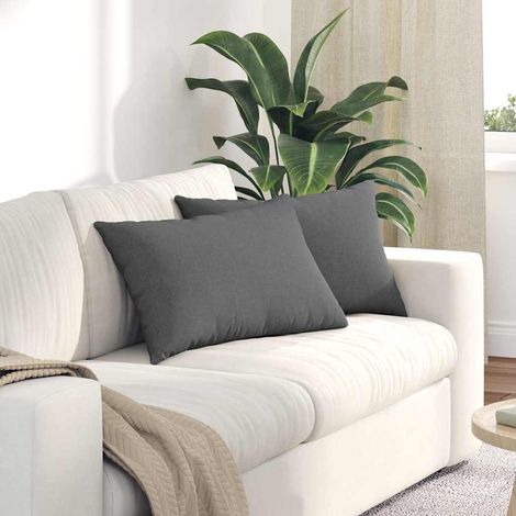 Sofakissen 2 pcs Dunkelgrau 60 x 40 cm Stoff