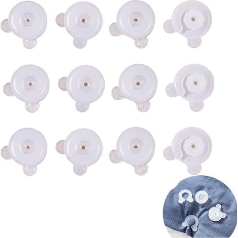 Attaches Pour Couette - Lot De 12 - Plastique Transparent - Fixation Sans Aiguille - Pour Lit Enfant Et Adulte