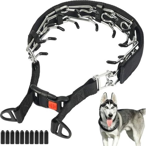Würgehalsband für Hunde mit Schnappverschluss, Stachelhalsband für Hundetraining, Anti-Zug-Hundehalsband für mittelgroße und große Hunderassen