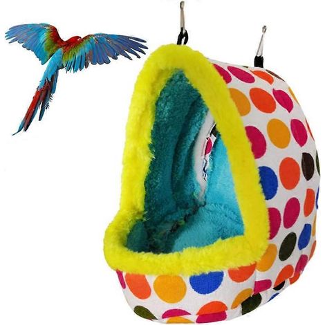 Hamac suspendu pour oiseaux, nichoir douillet pour perroquet en hiver (Dimensions : 14 x 14 x 17 cm) (1/5)