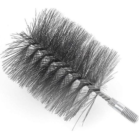 Brosse de cheminée de 10 cm (4 pouces), brosse ronde en fil d'acier pour dérouiller les conduits de cheminée et les tuyaux de chaudière. (1/5)