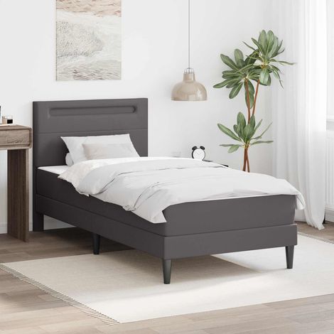 Struttura del letto con testiera Grigio 100 x 200 cm Similpelle vidaXL (1/5)