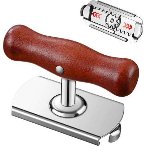 Décapsuleur en bois – Ouvre-bière en acier inoxydable, 9,9 x 6,1 x 4,1 cm, poignée réglable avec action d'ouverture lisse, outil portable, extracteur de bouchon de boisson