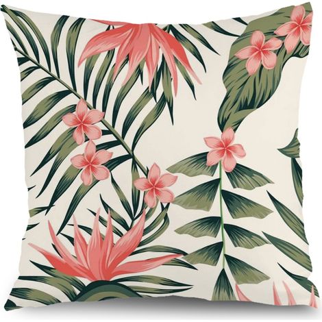 Housses de coussin extérieur fleurs, décoration terrasse balcon,40×40cm (1/5)