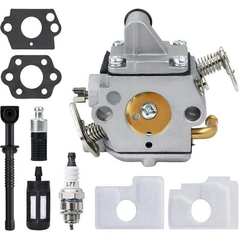 Carburateur pour STIHL MS170 MS180 017 018 Tronçonneuse. Kit d'Accessoires Complet avec Bougie d'Allumage et Filtre à Air Tune Up Kit. Remplace pour Zama C1Q-S57 et 1130-120-0603 (1/5)