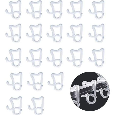 Clips De Fixation Pour Guirlandes Lumineuses,Lot De 20,Plastique Transparent,Pour Intérieur/Extérieur,Crochet Décoration Fête Noël (1/5)