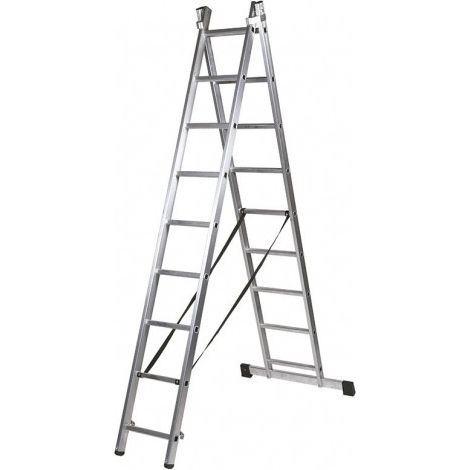 ESCALERA TRANSF. ALUMINIO 2X9 PELDAÑOS
