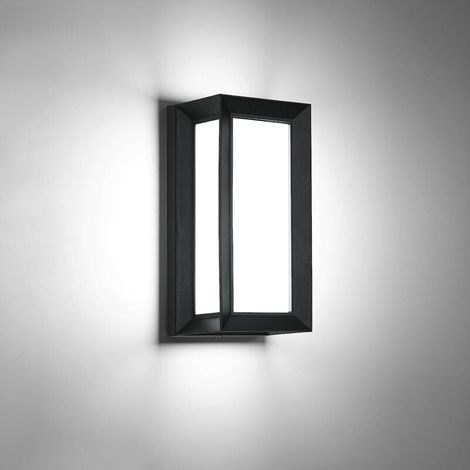 Moderne 18-W-LED-Außenwandleuchte, IP65 wasserdicht, rechteckige Metall-LED-Außenwandleuchte für Hof, Garten, Terrasse, Villa, Flur, 6000K Kaltweiß (1/5)