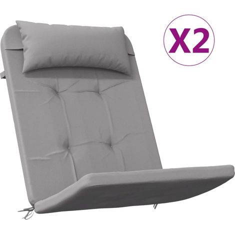 Coussins de chaise adirondack lot de 2 gris tissu oxford (1/5)