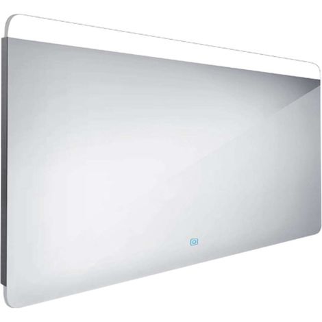 Nimco Specchi - Specchio con illuminazione a LED, 140x70 cm, sensore a sfioramento, alluminio ZP 23008V