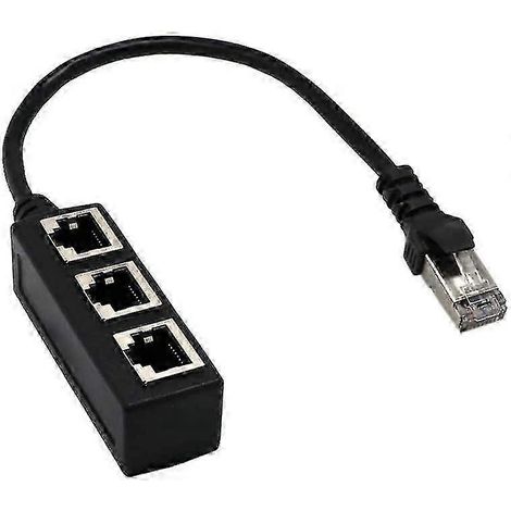 Câble adaptateur Ethernet 1 port vers 3 ports - Répartiteur pour extension Ethernet 1 vers 3 ports - Bon (1/2)