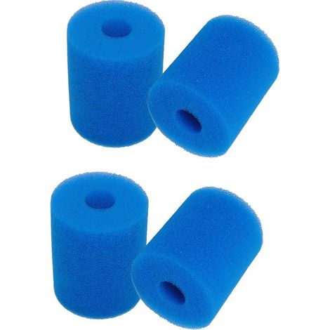 Juego de 4 esponjas de filtro tipo H, reutilizables y lavables, herramienta de limpieza para jacuzzis, cartucho de filtro de espuma de esponja. (1/4)
