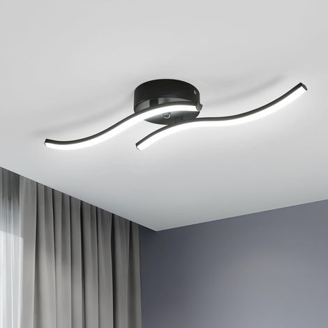 COMELY Modern Acrylic LED Ceiling Light, Indoor Chandelier Ceiling Lamp Fixture for Bedroom, Living Room, Kitchen - 12W - Black - 6500K White Light (1/5)