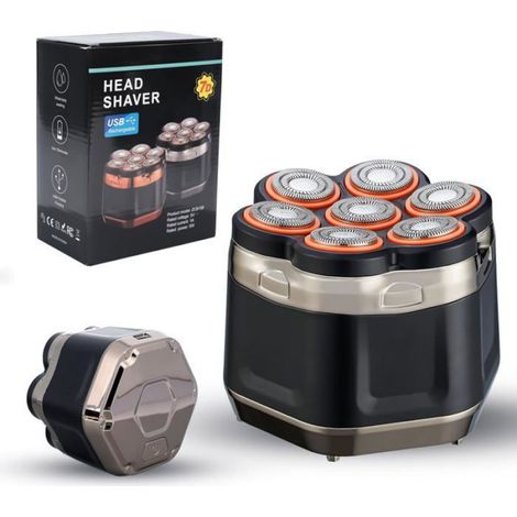 Elektrischer Rasierer für Glatzen – 7D-Rotationsscherköpfe – LED-Anzeige – IPX6 wasserdicht – kabellos (1/5)