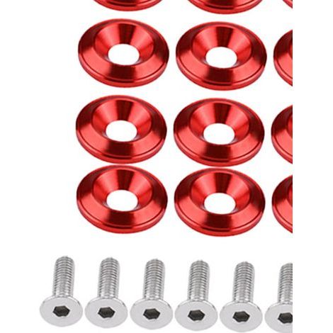 Aluminium-Schraubensatz für Stoßstangen/Karosseriedichtungen – 20-teilig – Motor-Upgrade-Kit (rot)